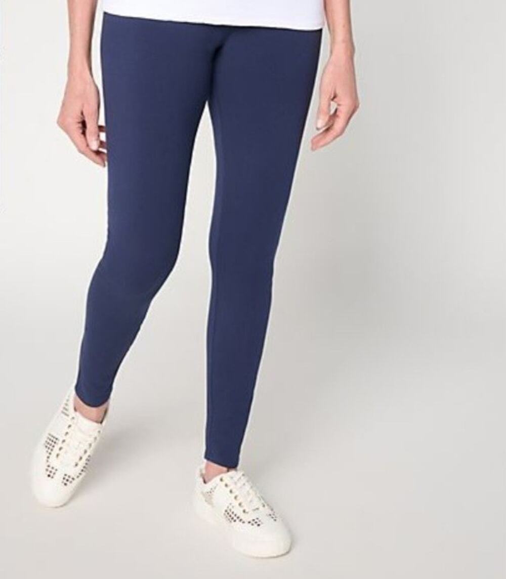 Denim & Co Size Petite Small Navy Ankle Length Leggings A713476 NWOT